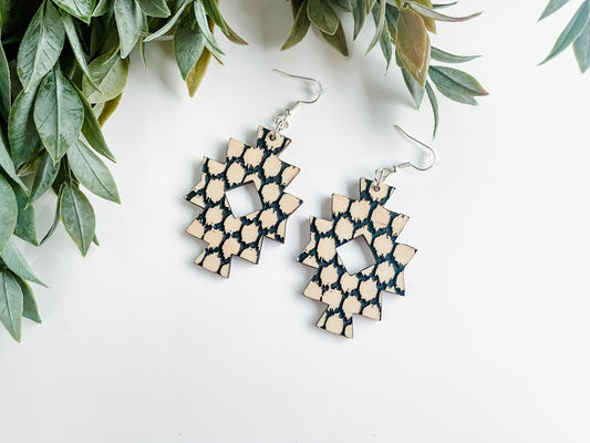 Aztec Tribal Distressed Circle Laser Engraved Digital Download