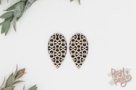 Boho Bow Tie Aztec Laser Engraved Earring Digital Download