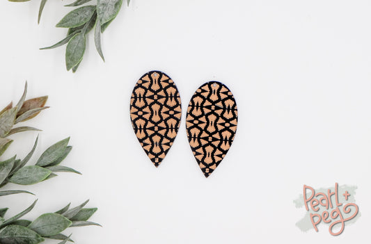 Boho Bow Tie Aztec Laser Engraved Earring Digital Download