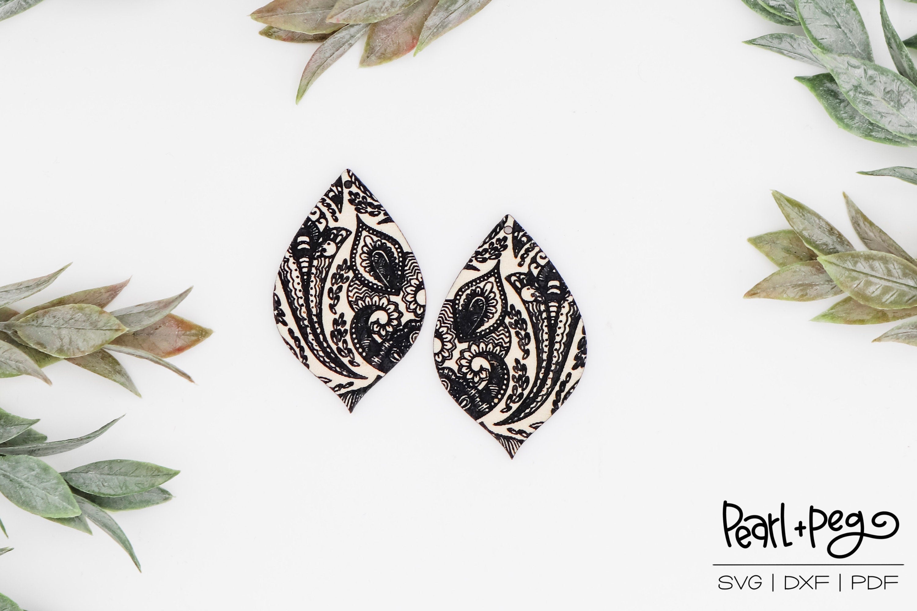 Paisley Pointed Drop Laser Engraved Digital Download – Pearlandpeg
