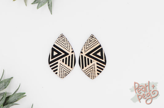 Abstract Fun 80’s 90’s Inspired Laser Engraved Earrings Digital Download