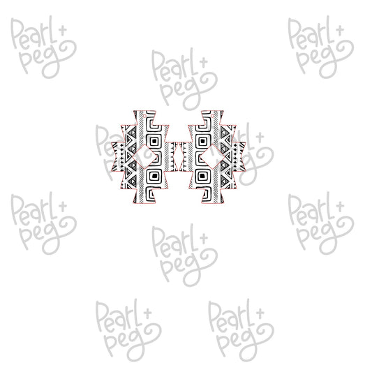 Abstract Tribal Aztec Shaped Laser Engraved Earrings Digital Download