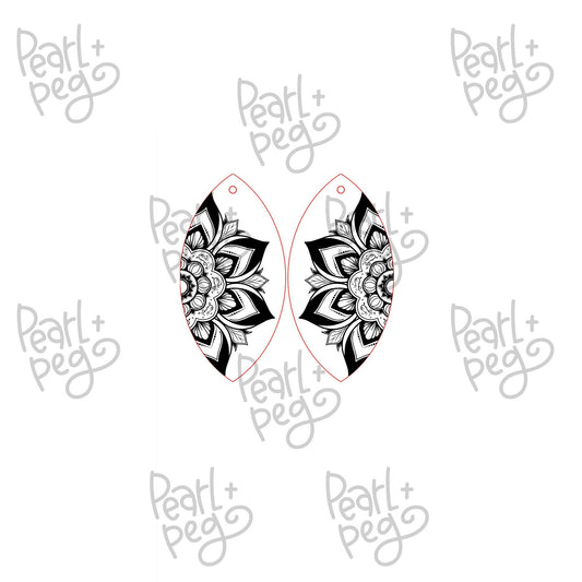 Mandala Thick Laser Engraved Earrings Digital Download