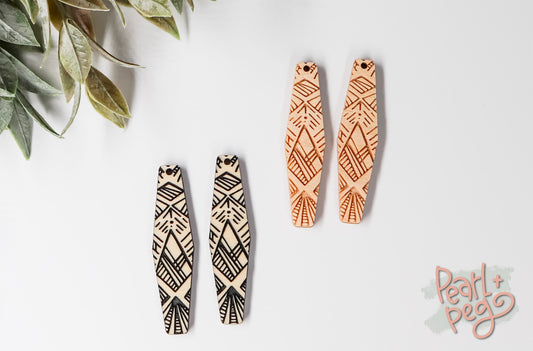 Abstract Mountain Bar Laser Engraved Earrings Digital Download