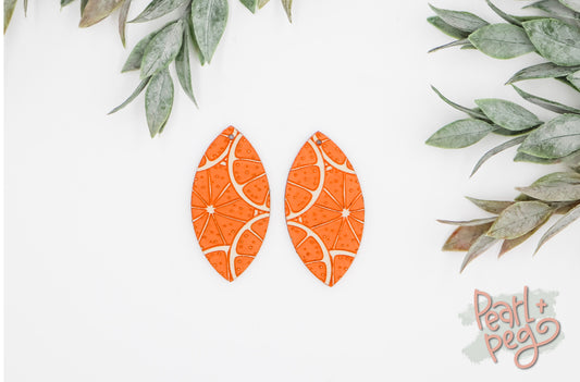 Orange Citrus Laser Engraved Earrings Digital Download