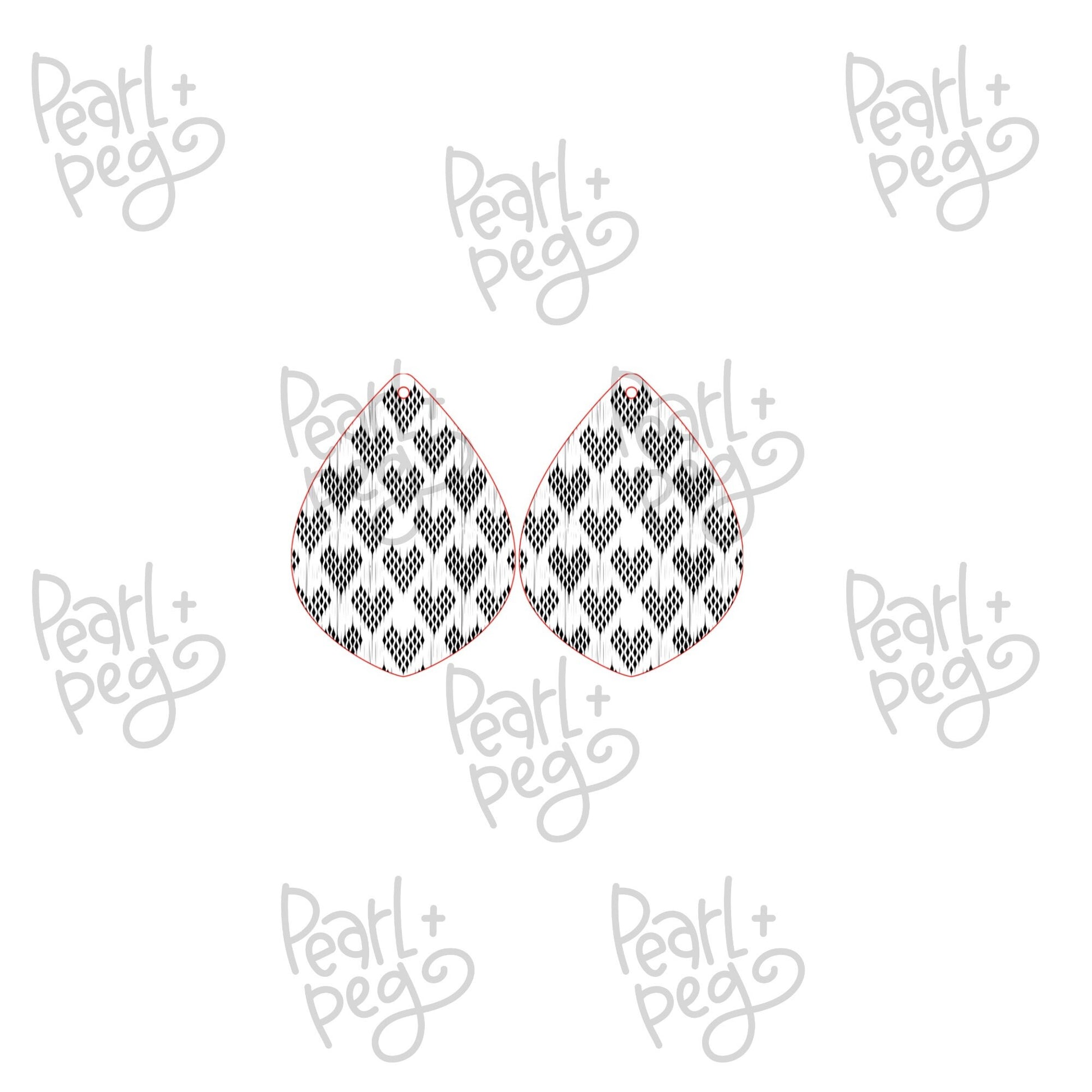 Quilted Distressed Hearts Laser Engraved Earrings Digital Download
