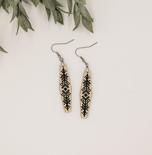 Crosshairs Tri Boho Bar Laser Engraved Earrings Digital Download