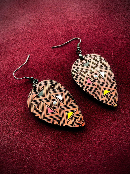 Arrow Geometric Laser Engraved Earring Digital Download