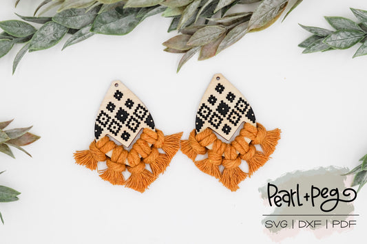 Aztec Boho Stacked Macrame Laser Engraved Digital Download