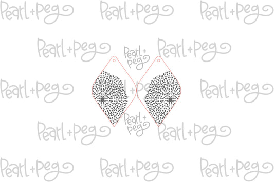 Stitched Floral Drop Laser Engraved Earrings Digital Download