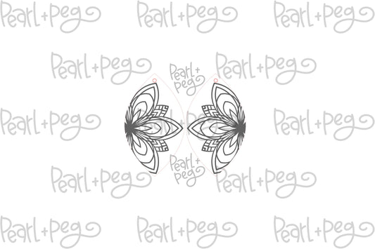 Half Mandala Classic Drop Laser Engraved Earrings Digital Download