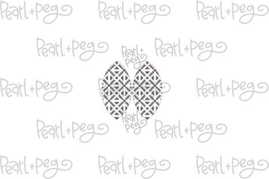 Triangle Cross Triangle Drop Laser Engraved Earrings Digital Download