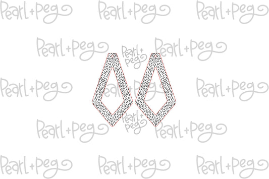 Speckled Diamond Drop Hoop Laser Engraved Earring Digital Download