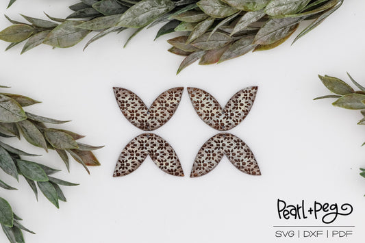 Speckled Tulips Two Part Laser Engraved Earring Digital Download