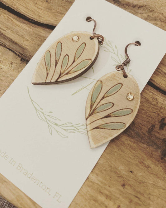 Spray Bud Drop Laser Engraved Earring Digital Download