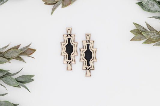 Aztec Inlay Optional Laser Engraved Earring Digital Download