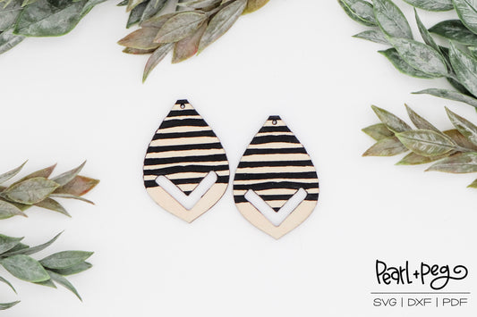 Classic Stripe Macrame Laser Engraved Earring Digital Download