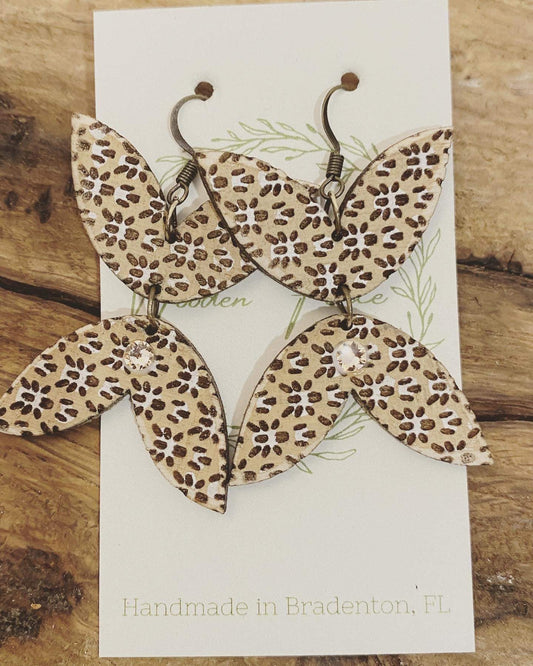 Speckled Tulips Two Part Laser Engraved Earring Digital Download