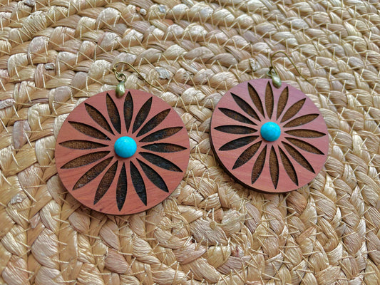 Sunburst Daisy Flower Laser Engraved Earring Digital Download