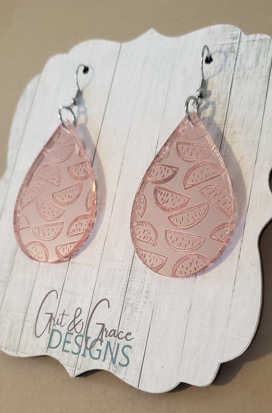 Watermelon Assorted Shapes Laser Engraved Earrings Digital Download