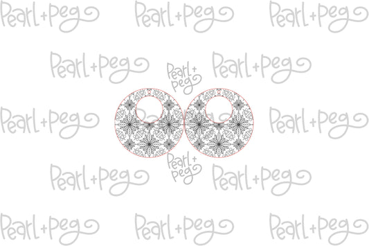 Glass Window Hoop Round Laser Engraved Earrings Digital Download