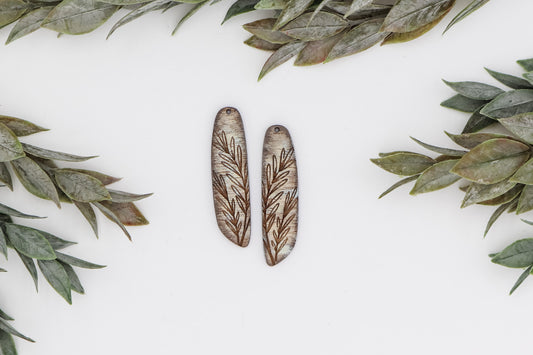 Wild Grass Long Bar Laser Engraved Earring Digital Download