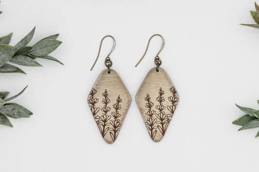 Lavender Field Quad Laser Engraved Earring Digital Download