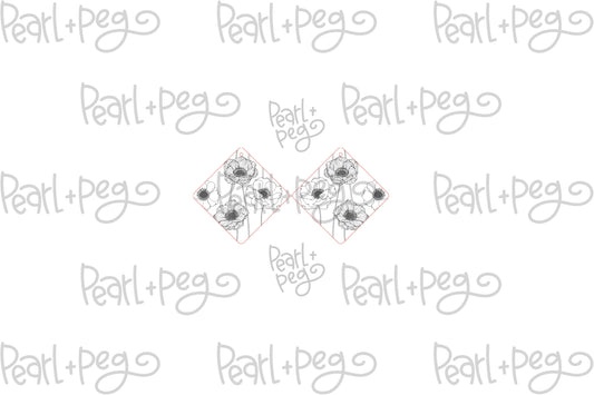 Poppies on Repeat Laser Engraved Earrings Digital Download
