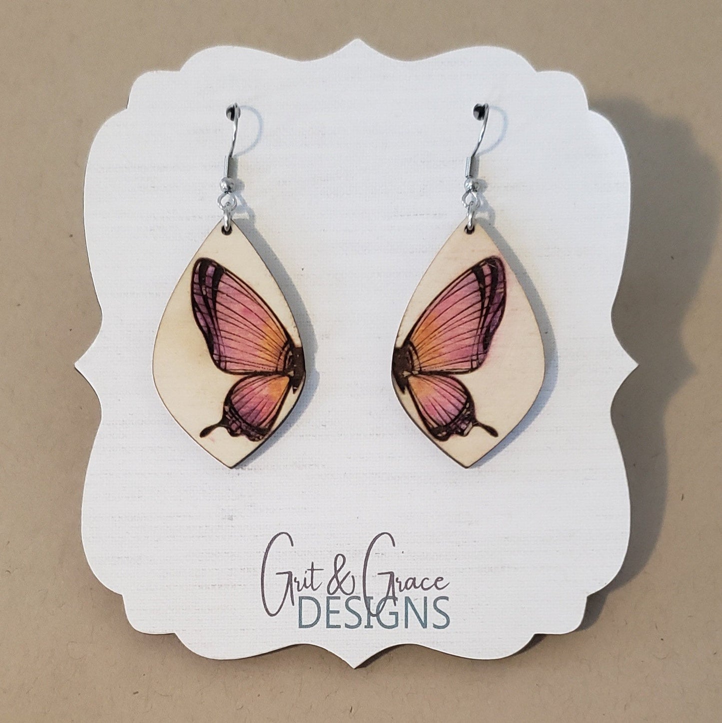 Butterfly Diamond Laser Engraved Earrings Digital Download