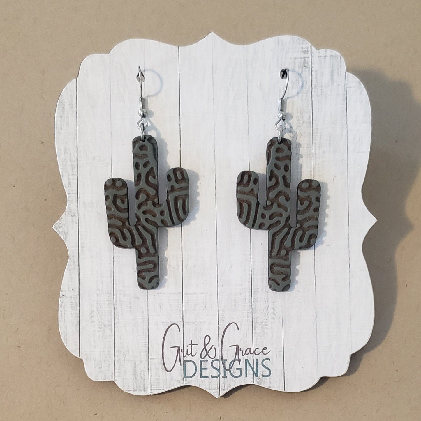 Funky Cactus Laser Engraved Earrings Bundle Digital Download