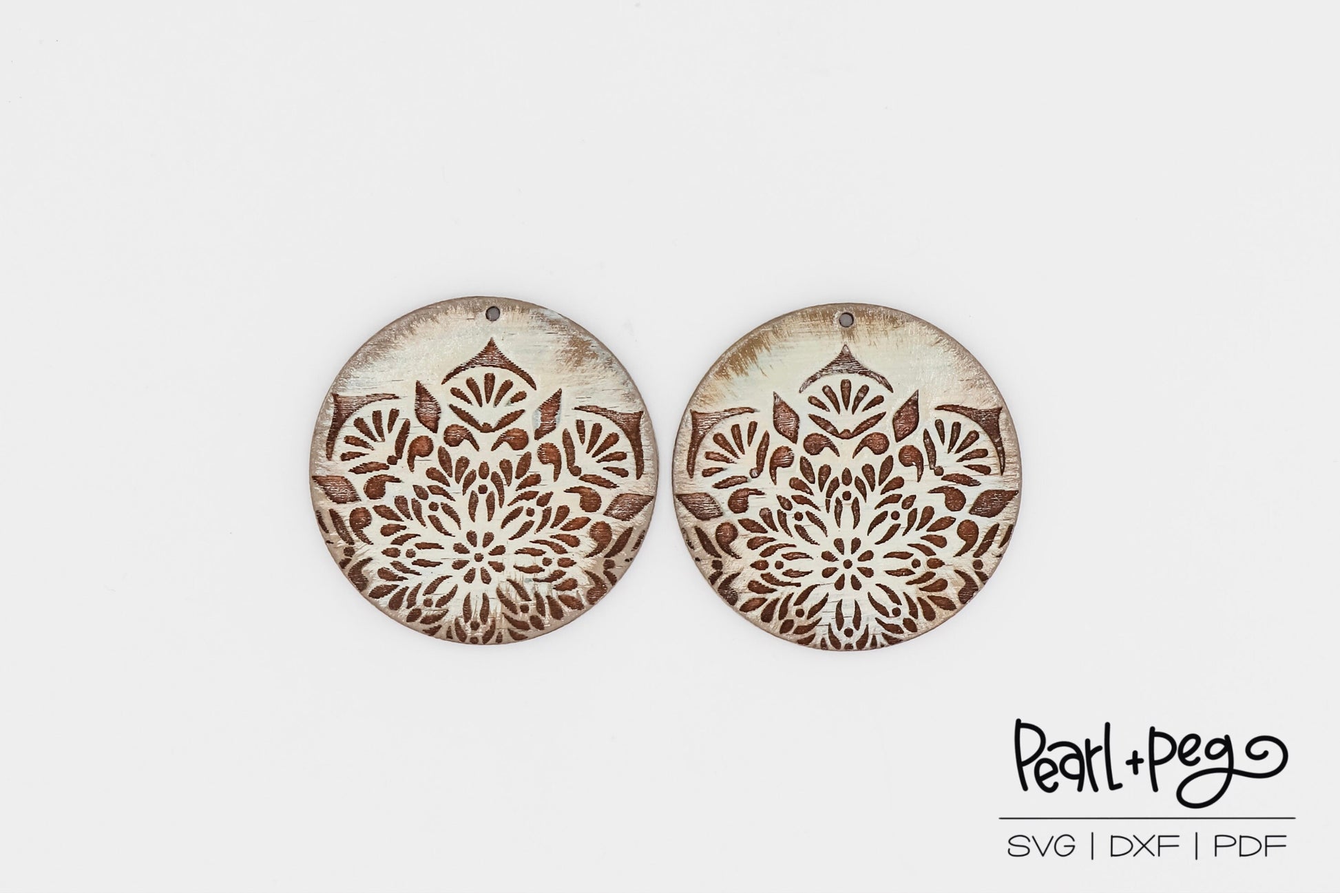 BOHO Mandala Circle Laser Engraved Earrings Digital Download