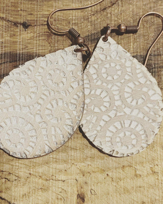Thick Lace Drop Laser Engraved Earrings Digital Download