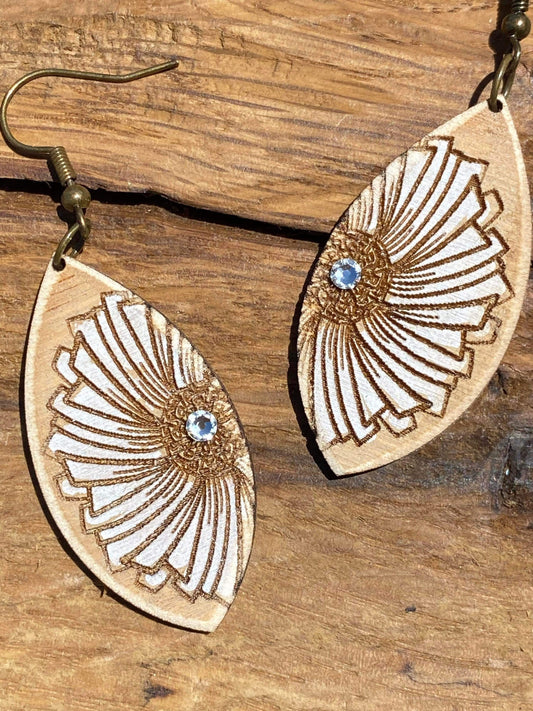 Floral Flair Drop Laser Engraved Earrings Digital Download