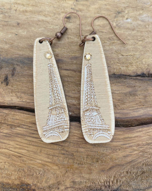 Eiffel Tower Bar Laser Engraved Earrings Digital Download
