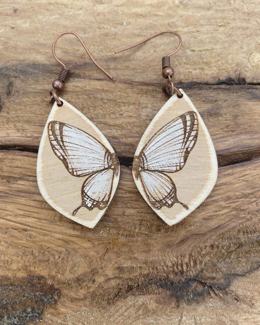 Butterfly Diamond Laser Engraved Earrings Digital Download