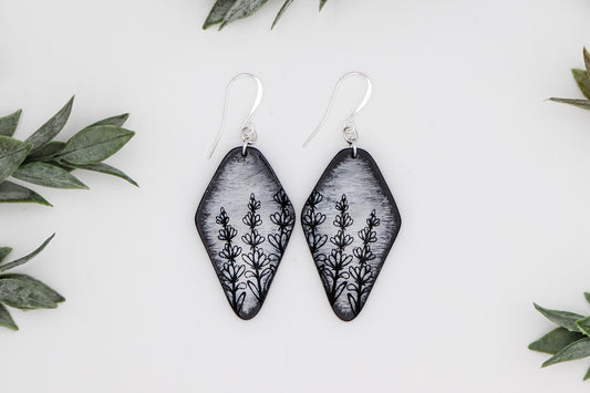 Lavender Field Quad Laser Engraved Earring Digital Download