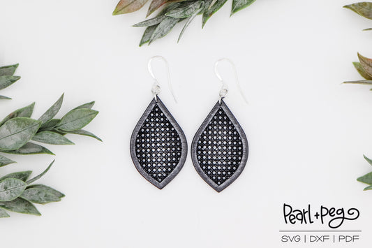 Rattan Swoop Drop Laser Engraved Earring Digital Download