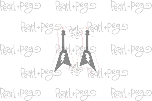 Guitar Lightning Keychain/Earrings Laser Engraved Digital Download