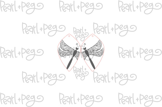 Swirly Dragonfly Laser Engraved Earrings Digital Download