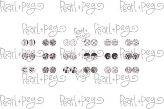 Modern 18 Stud Sets Bundle Laser Engraved Earring Studs Digital Download