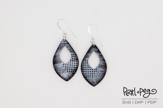 Dotted Hoop Drop Laser Engraved Earrings Download