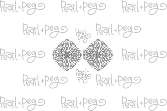 Stained Glass Rounded Diamond Laser Engraved Earrings Digital Download