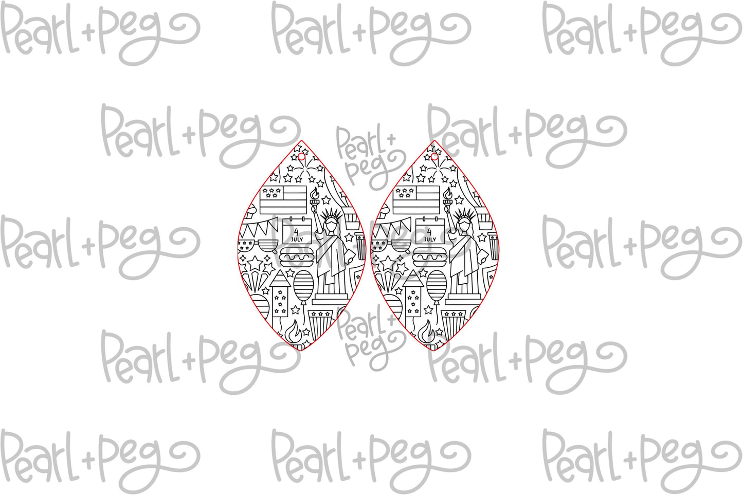 4th Of July Icon Drop Laser Engraved Earrings Digital Download