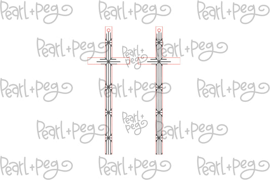 Tall Skinny Cross Laser Engraved Earrings Digital Download