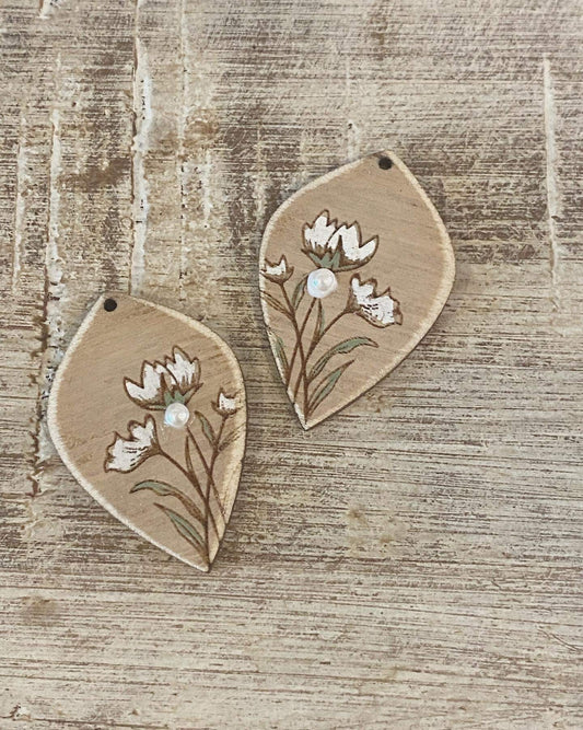 Wildflower Standing Drop Laser Engraved Earrings Digital Download