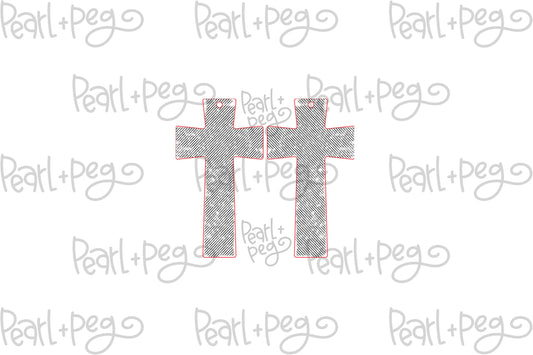 Textured Distressed Cross Laser Engraved Earrings Digital Download