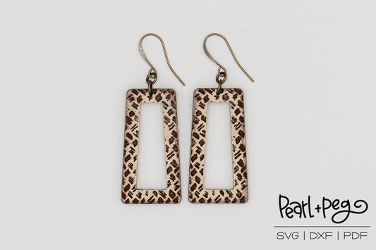 Weaved Square Hoop Laser Engraved Earrings Digital Download