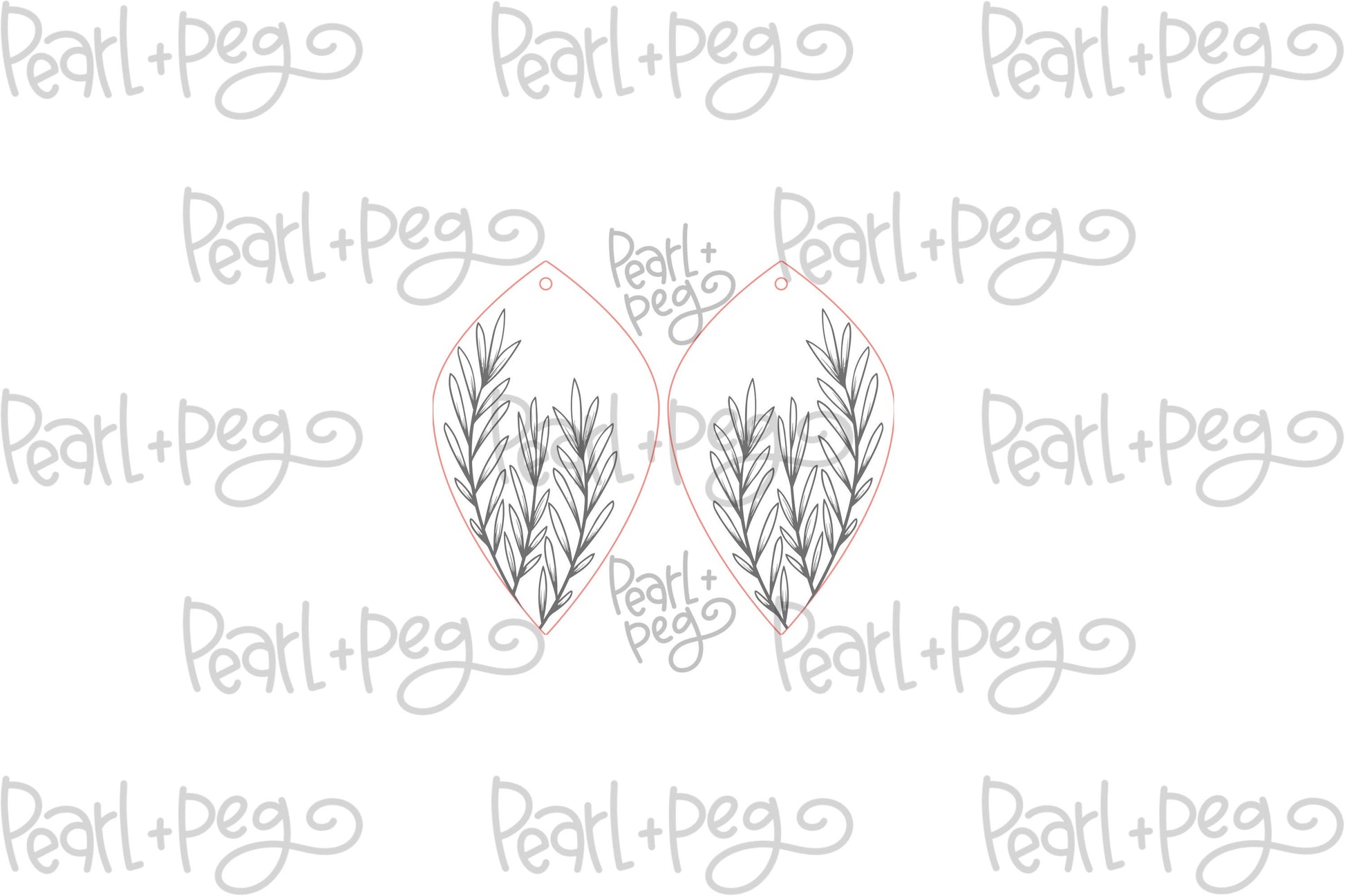 Wild Grass Drop Laser Engraved Earrings Digital Download