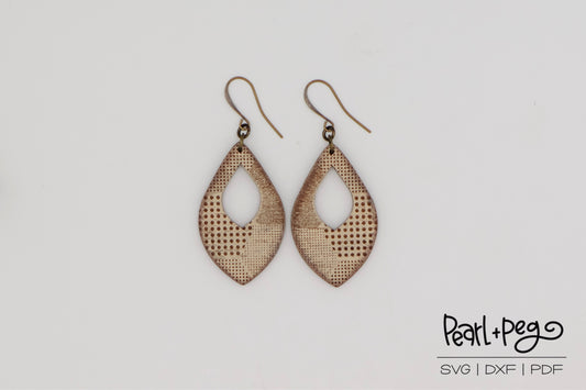 Dotted Hoop Drop Laser Engraved Earrings Download