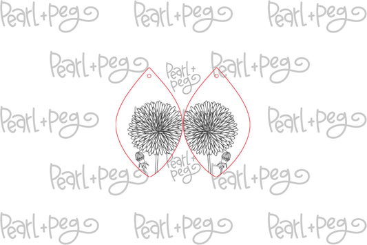 Dandelion Drop Laser Engraved Earrings Digital Download